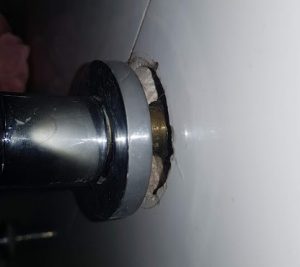 gaps between tapware spindles and tiles